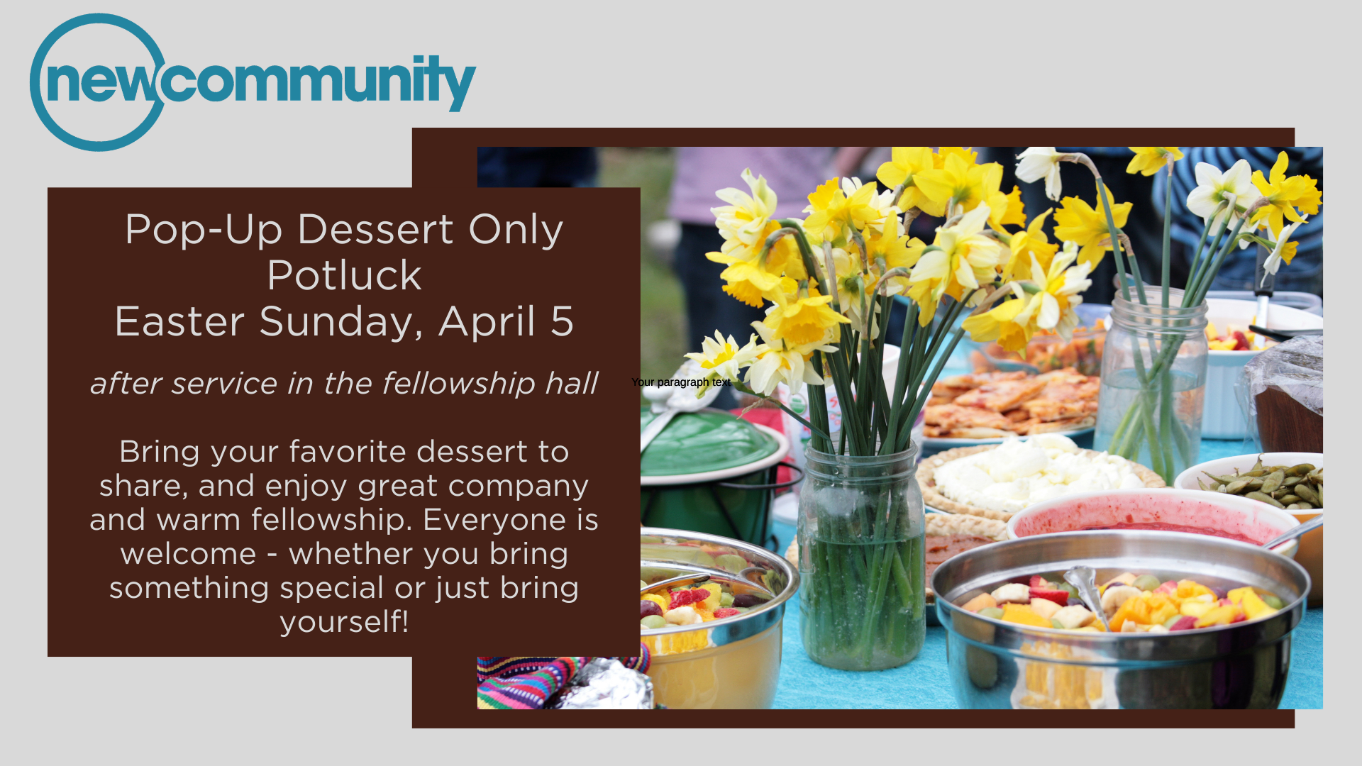 1st Sunday Pop-up Potluck